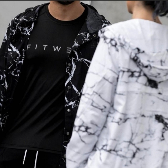 NWT New Zealand Fitwear Black Marble Windbreaker -$79 Retail Mens Size Large - Picture 5 of 5